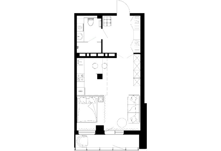 1-комнатная, 41.07  м² в Чайка