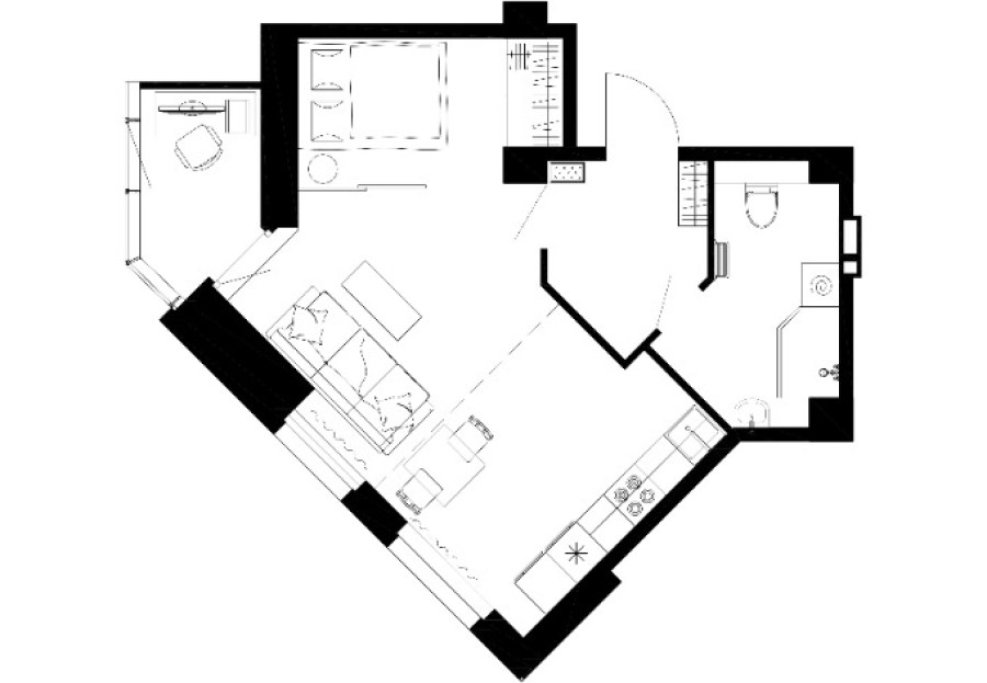 1-комнатная, 41.59 м² в Чайка