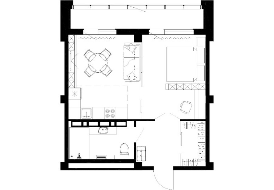 1-комнатная, 43.68 м² в Чайка