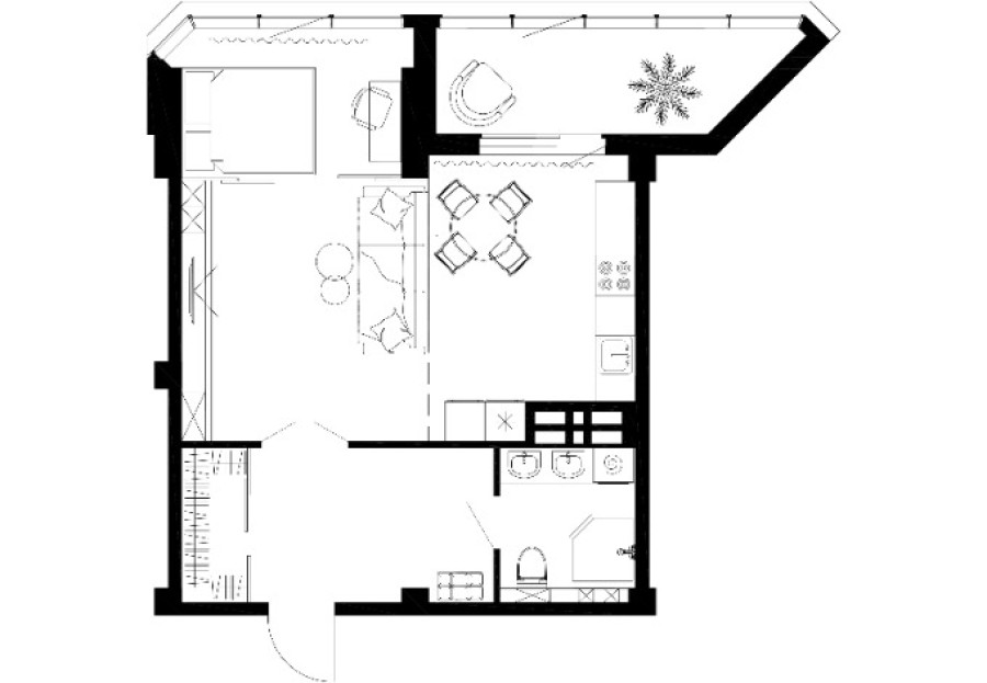 1-комнатная, 49.89 м² в Чайка
