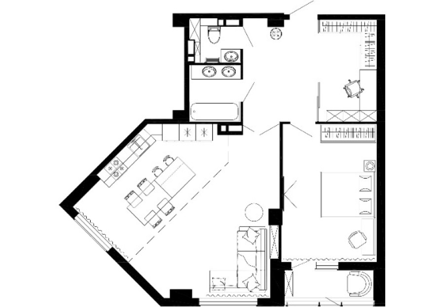 2-комнатная, 75.32 м² в Чайка