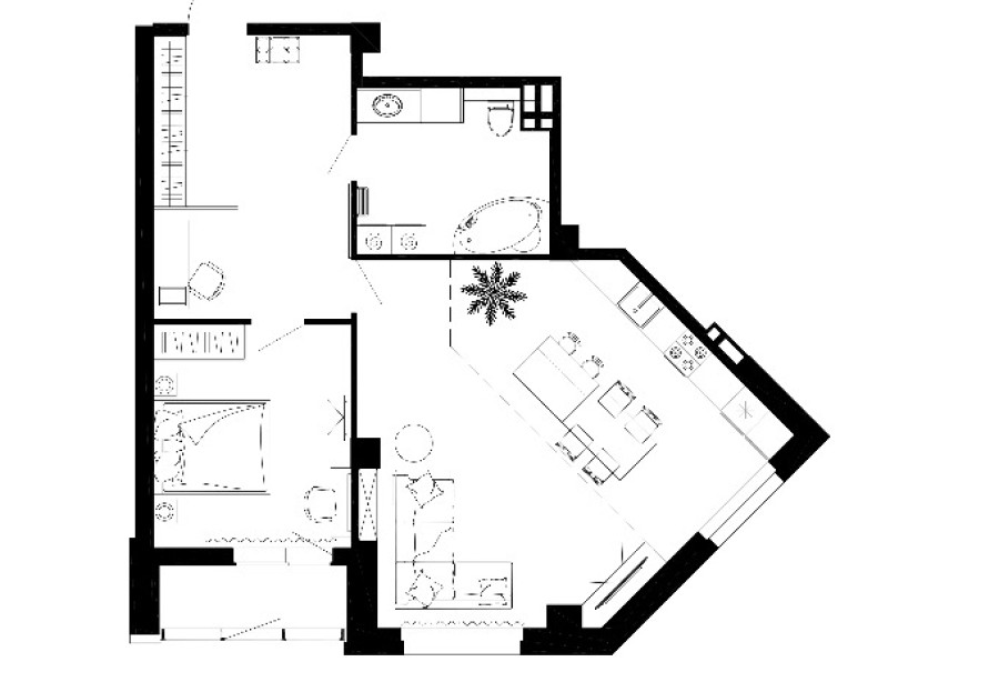 2-комнатная, 74.61 м² в Чайка