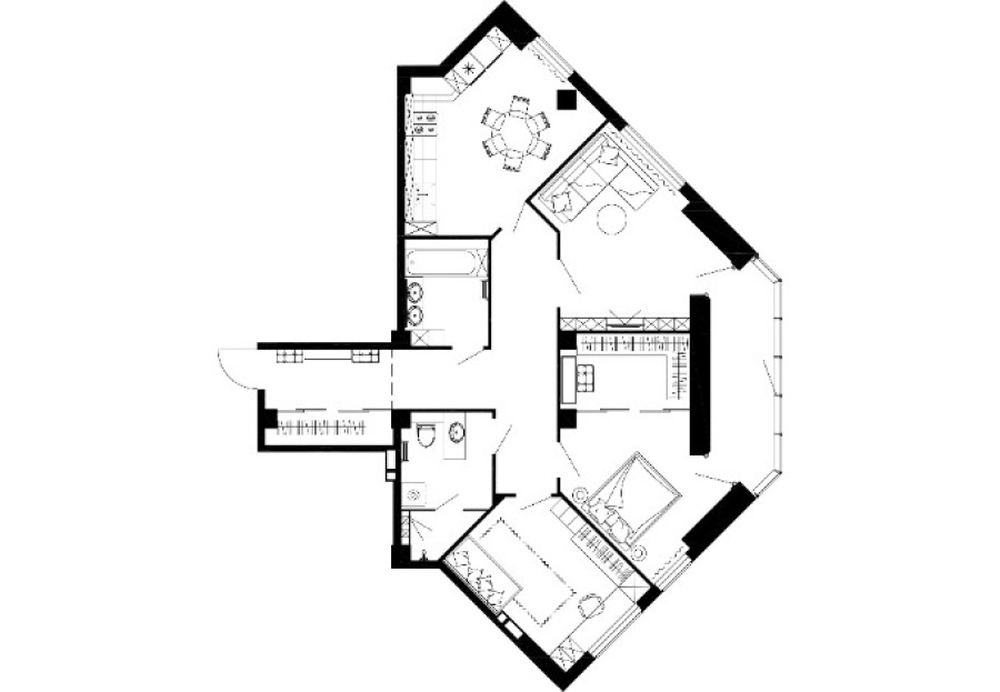 3-комнатная, 101.94 м² в Чайка